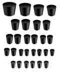 30 Pcs Solid Rubber Stoppers Assorted Sizes 000 To 8 Tapered Lab Bung Stoppers For Chemistry Lab Equipment High Density Premium Rubber