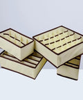 4-Pack Non-Woven Bra Storage Boxes To Sort Your Drawer Drama And Keep Socks Ties Scarves Intact While Absorbing Moisture And Odor So Your Lingerie Game Stays Strong And Your Closet Always Looks Fresh, beige with dividers