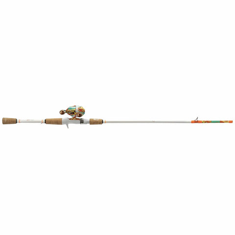 6 Foot Krazy Rec Spincast Combo with Micro Spincast Reel, 4.1:1 Gear Ratio, aluminum handle and cork knobs pre-spooled with 6 lb orange line