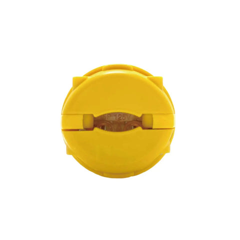Heavy Duty 5-15P To 5-15R Extension Cord End Kit Plug And Play Replacement Plug And Connector Set, yellow close-up