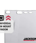 F40 Window Replacement For Safety Face Shield Mask With ANSI Z87.1 Propionate Clear Tint Unbound Universal Pin Mount.