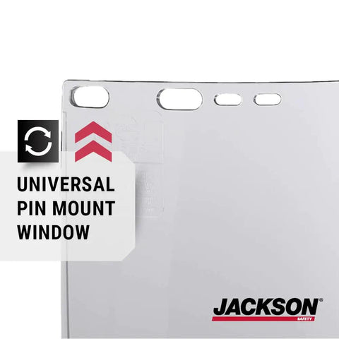 F40 Window Replacement For Safety Face Shield Mask With ANSI Z87.1 Propionate Clear Tint Unbound Universal Pin Mount.