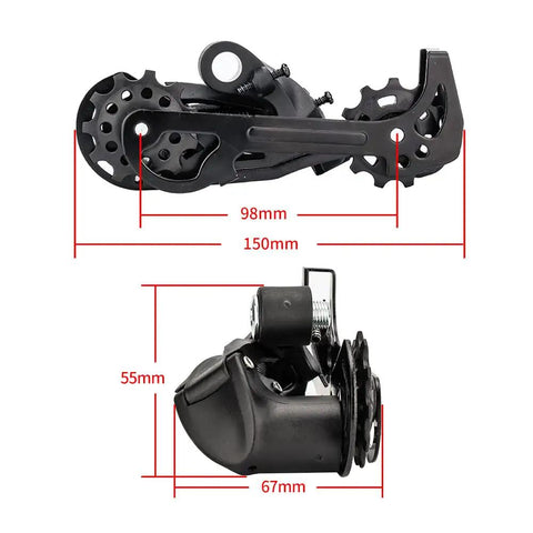 Rear derailleur dimensions for 1x10 Speed MTB Groupset Kit With 170mm Crankset 104BCD 11-50T Cassette 10 Speed Chain