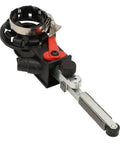 Heavy Duty Belt Sander Adapter For Angle Grinder Featuring Five Eighth Inch Thread, featuring a sturdy metal and plastic construction.