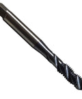 Premium Grade 3-48 UNC TiCN Coated HSS Spiral Flute Taps Pair Alloy Steel Threading Tools angled view showing sharp threads.