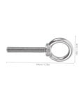 Heavy Duty Stainless Steel Eye Bolts M10x60 With Nuts And Washers straight eye bolt with threaded shaft and round loop.