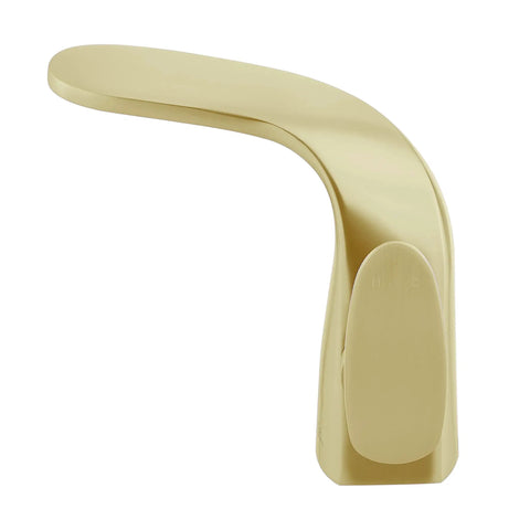 Brushed Gold Single Hole Bathroom Faucet With Single Handle, Solid Brass Construction, 1.2 GPM Flow, Modern Center Mounted Design