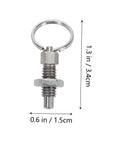Heavy Duty Stainless Steel Indexing Plungers For Machine Tools Rock Solid Spring Loaded Mounting Bolts With Wave Springs For Secure Hold And No Hassle Setup measuring 1.3x0.6 inches.