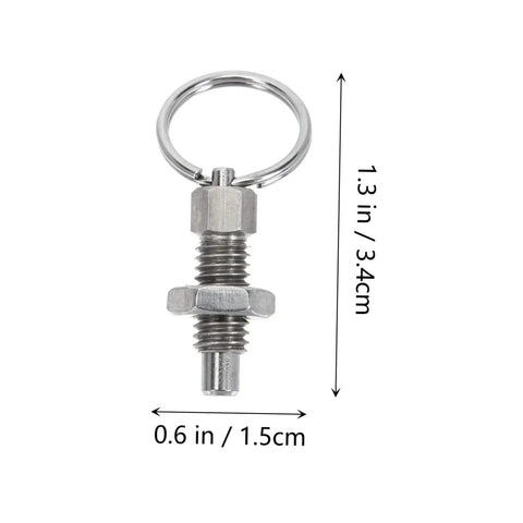 Heavy Duty Stainless Steel Indexing Plungers For Machine Tools Rock Solid Spring Loaded Mounting Bolts With Wave Springs For Secure Hold And No Hassle Setup measuring 1.3x0.6 inches.