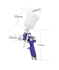 Top Shelf Boss Pro Grade Hvlp Spray Gun Combo Pairing 0.8 And 1.0 Mm Nozzles with 125ml cup, mini gravity feed design.