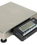 Built Different Bench Scale With Rust Resistant Stainless Tray NTEP Certified Legal Trade 70 Lb Capacity 0.02 Lb display and steel base.