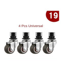 Pack Of 4 Beefy 1.5 Inch Square Tube Wheel Casters With Stainless Steel Silent Brake for Universal Rack Heavy Duty Rolling Caster