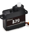 Rock Solid Three Point Seven Gram Digital Servo Featuring Plastic Gears And A Coreless Motor For Fixed Wing Remote Control Cars Helicopters And Robots Hella Smooth High Precision Dual Pack in black with 3.7g label