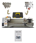 LGXEnzhuo WM210V Mini Metal Lathe 8 Inch Capacity Brushless Motor 1100 Watt Variable Speed Precision Benchtop Machine Tool For Wood And Aluminum Projects with tools and manual.