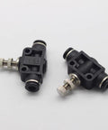 Set Of 3 4mm Tube OD Air Flow Control Valves With Straight Union Push To Connect Fittings PSA 04 For Pneumatic Systems Precise Speed Control