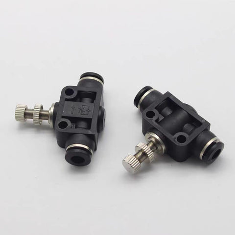 Set Of 3 4mm Tube OD Air Flow Control Valves With Straight Union Push To Connect Fittings PSA 04 For Pneumatic Systems Precise Speed Control