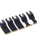 Titanium Plated Oscillating Saw Blades Set High Carbon Steel Universal Fit 5 Pack With Spacers For Metal Cutting Heavy Duty Pro Grade Blades For Soft Metals Smooth Long Lasting Performance, five black blades