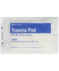 Front view of First Aid Only Trauma Pad package, 5 x 9 inches, sterile, 1 pad.