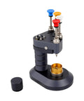 Hand Setting Press For Watchmakers And Needle Installation, Parallel Hand Fitting Kit shown with colorful press pins and base.