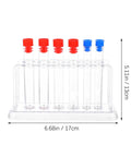 Clear Plastic Test Tube Rack For Lab And Classroom Use Holds Multiple Tubes With Color Caps, Durable Stand, Easy View Design.