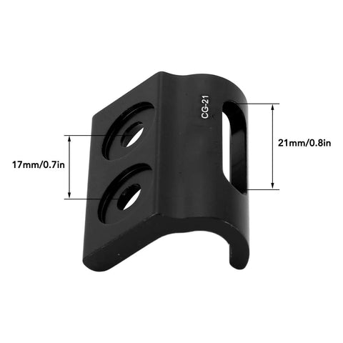 Front Derailleur Hanger Hook With Mounting Screws For Road Bikes Aluminum Alloy Derailleur Mount Adapter, black, dimensions shown