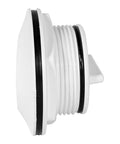 White Transom Drain Plug Scupper Valve Stopper Dockside Must Have For Boats And Yachts with three rubber seal rings, side view