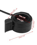 Universal 22mm Ebike Thumb Throttle Speed Controller For Electric Bikes And Scooters, dimensions labeled, side view