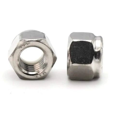 Waxed Nylon Insert Lock Nuts 316 Stainless Steel 1 Inch 8 Thread Built In Anti Seize Layer Prevents Galling Heavy Duty Hardware Shop Ready And No Fuss Guaranteed Straight Outta The Box Pack Of One Hundred