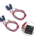 Five Pack IR Break Beam Sensor Modules for Arduino with black plastic housing, red and black cables, and plug connectors.