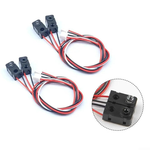 Five Pack IR Break Beam Sensor Modules for Arduino with black plastic housing, red and black cables, and plug connectors.