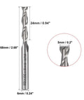 uxcell 5mm cutting HSS-AL spiral drill bit, 2-flute, straight end mill with 6mm shank