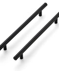 Matte Black 10 Inch Cabinet Handles Set Of 20 Stainless Steel Drawer Pulls For Kitchen Cabinets, 7.5 Inch Center To Center, angle view
