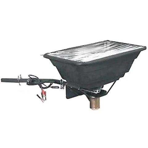 ATV Food Plot Spreader With 50 Lb Capacity, Hopper Cover To Protect Seed And Fertilizer, Heavy Duty 12 Volt Motor, side view