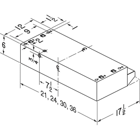 Isometric diagram of a 30-inch white Broan-NuTone non-ducted under-cabinet range hood with lights