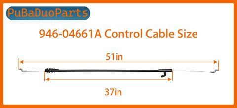 2-Pack Replacement Control Brake Cable For 21 Inch Lawn Mowers Compatible With Troy-Bilt TB110 TB230 TB280ES TB320 Craftsman Yard Machines Cub Cadet Bolens Murray Replaces 946-04661 746-04661A 746-04661