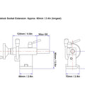 Premium Mini Lathe Tailstock Rear Center Mount Replacement For 0618 CJ18A 7x12 7x14 dimensions diagram with measurements shown.