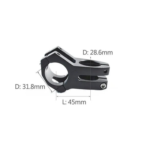 Short 31.8Mm Handlebar Stem 45Mm Length Aluminum Alloy Adjustable Black For Mountain Road BMX And MTB Bikes Lightweight About 130G