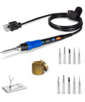Portable 110V 65W Digital Soldering Iron Kit With Adjustable Temperature Pen Style Solder Gun, tips, stand, and cleaner