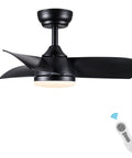 Black Ceiling Fan With Lights And Remote 28 Inch Modern Ceiling Fan With Quiet DC Motor 5 Speed Settings Reversible Blades Ideal For Living Room Bedroom Patio Indoors Or Outdoors