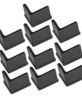Non Slip Rubber Furniture Leg Pads 10 Pcs L Shape Chair And Bed Frame Feet Caps Protect Floors Easy Install Black Floor Protectors