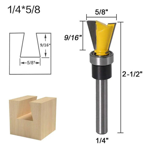 Two Pack Dovetail Router Bits 1 Quarter Inch Shank With Bearing For Woodworking Cutter Set Pro Grade Durable Hard Alloy For Smooth Clean Dovetails And Precise Joinery Perfect For Cabinetry And Drawer Projects