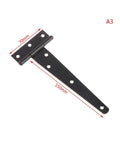 Heavy Duty Iron T Shape Triangle Hinge For Cabinets Sheds Doors And Gates Black Painted Hardware 150mm by 70mm
