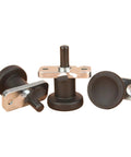 Top Tier Indexing Plunger With Flange Mount And M6 M8 Threads features three black plastic indexing pins with metal bases.