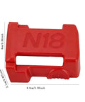 M18 18V Battery Holder Wall Mount Kit 5 Piece Tool Organizer Rack For Cordless Drills And Batteries, red plastic holder
