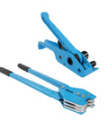 Heavy Duty Strapping Machine With 1000N Tension And 400Kg Break Strength. Blue cast aluminum tool for strapping boxes.
