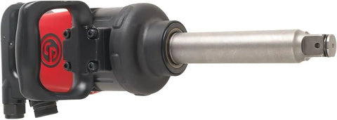 Shop Beast 1 Inch Air Impact Wrench Crunching 1920 Foot Pounds Torque with six inch extension anvil and durable rubber grip.
