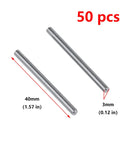 Heavy Duty 304 Stainless Steel Dowel Pins 50 Pack Snug Alignment Cylindrical Locating Fasteners Rust Resistant Workhorse For Woodworking Metal Jigs And Home Projects, showing two dowel pins with dimensions.