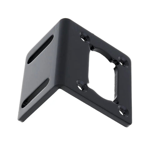 Four Pack JGY370 Worm Motor Mount Brackets, L Shaped Steel Base Holders With Screws for Worm Gear Motors, 3mm Thick Black Bracket