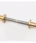 Level Up Your Setup With This Heavy Duty 304 Stainless Steel T25 Trapezoidal Lead Screw And Copper Nut 25Mm Od 5Mm Pitch showcasing detailed screw and copper nut.