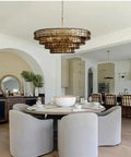 Stunning Vintage Ceiling Pendant Light With Clear Glass Dimmable Hanging Lamp Bringing Classic Design And Adjustable Illumination To Your Home Decor That Seriously Hits Different For Any Room Vibe above a dining table.